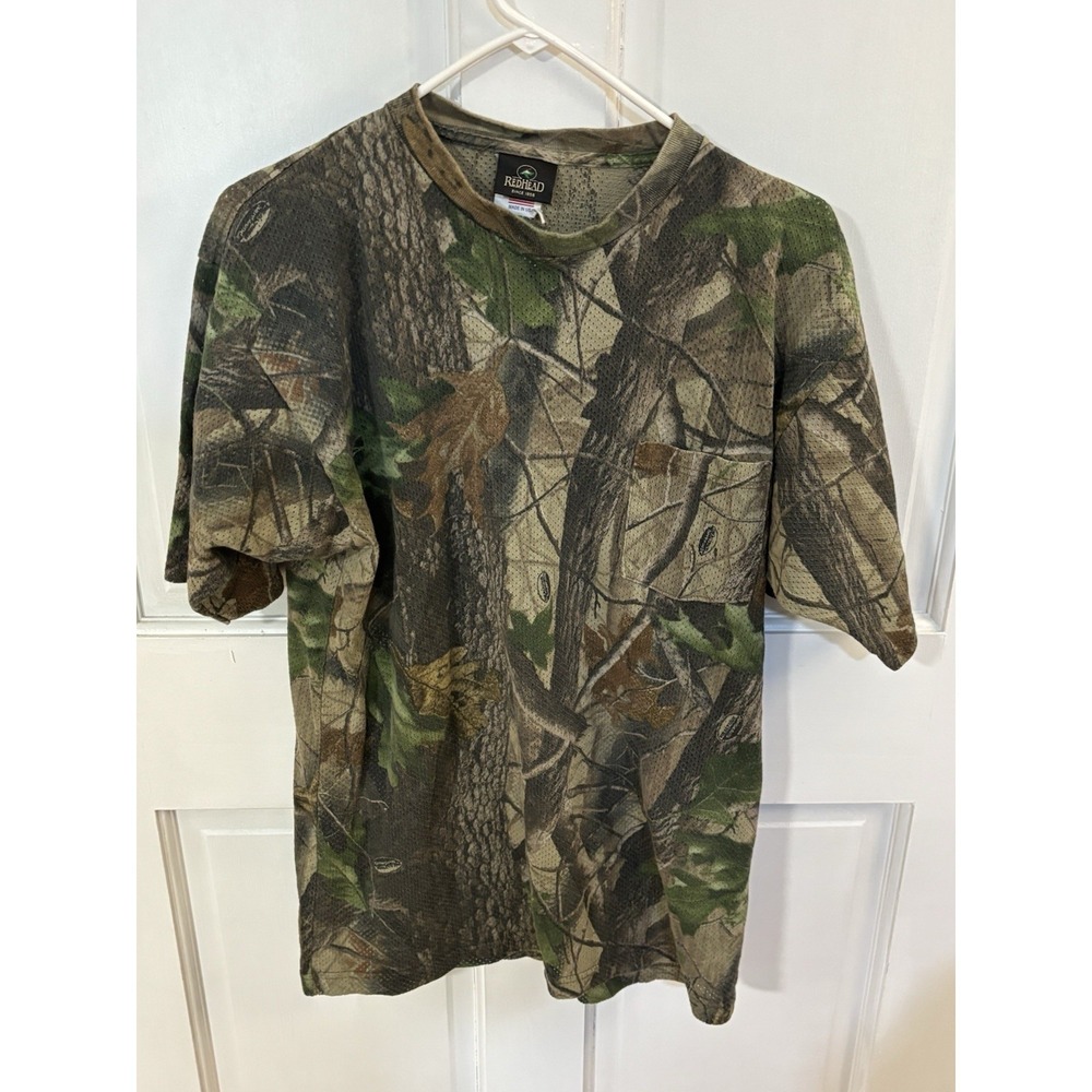Vintage 1990s Made In USA Redhead Camo Pocket Short Sleeve Shirt Large